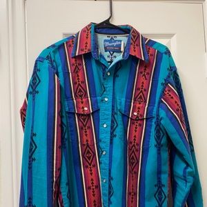 Vintage Wrangler Western peal snap shirt